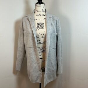 BABATON Gray Knit Collar Pocket Cardigan Sweater Jacket XS